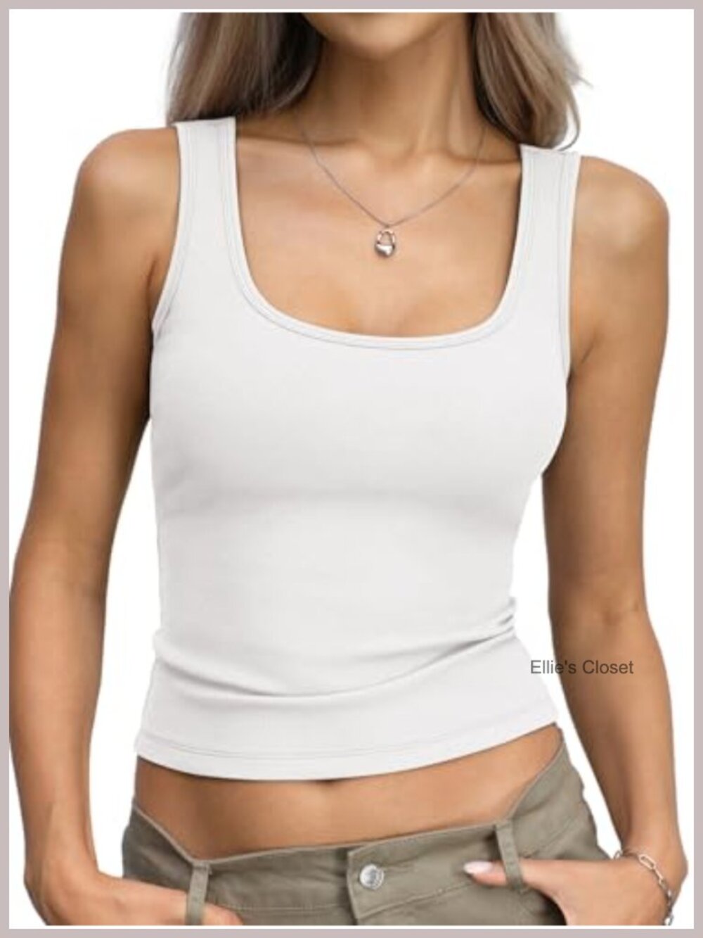 Ribbed Scoop Neck Tank Top Cropped Racerback Y2K Womens Summer